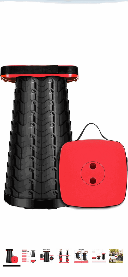 BENTIX portable telescopic folding camping stool with compact design and sturdy seat for outdoor adventures.