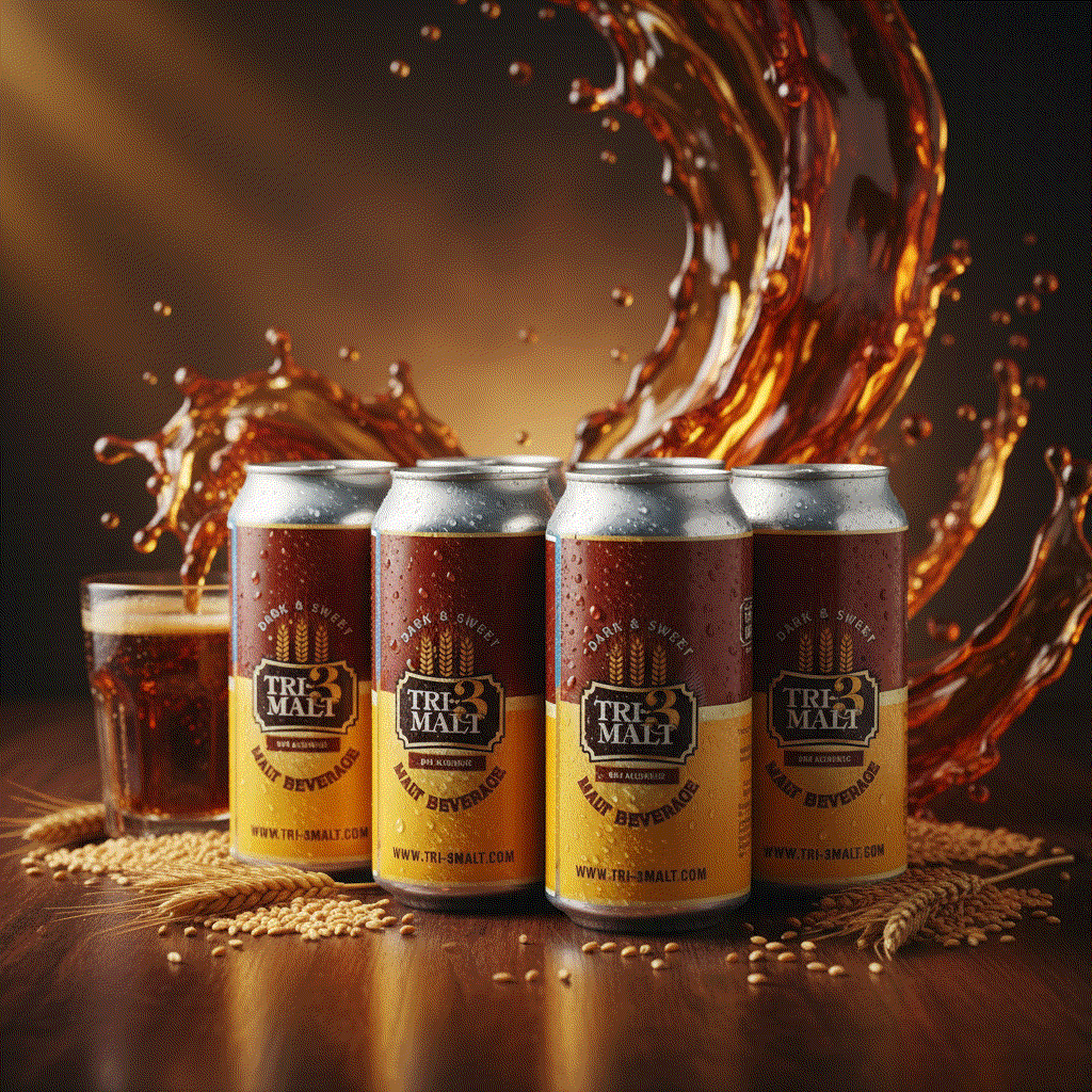 Bentix TRI-3 Malt Drink in a glass, showing its rich, creamy texture and dark color, perfect for a nutritious beverage.