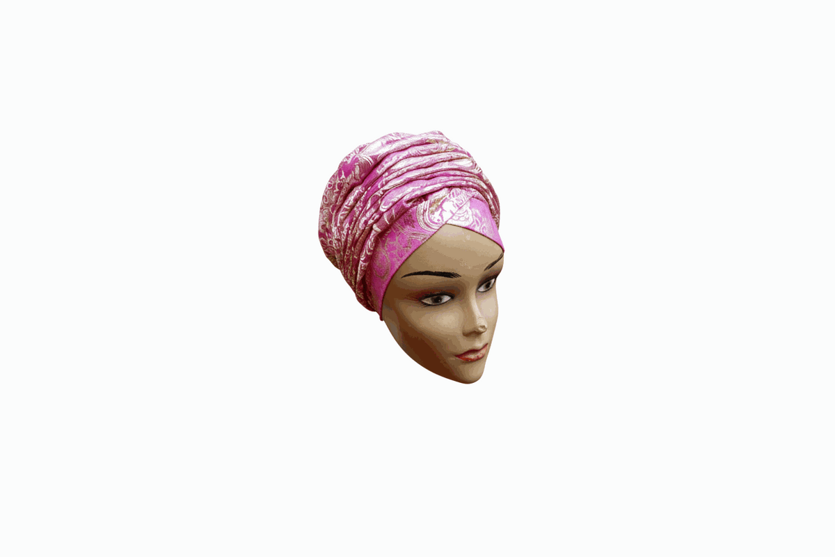 Colorful Bentix African auto-gele headties displayed in a row, showcasing vibrant patterns and traditional headwrap styles.