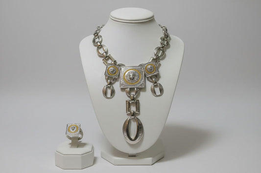 BENTIX gold, silver, and rose-gold jewelry set featuring a bracelet, ring, and earrings on a white background.