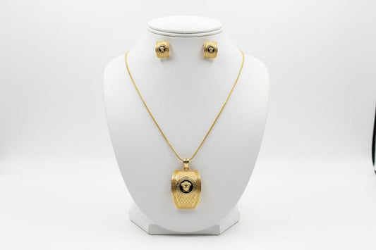 Bentix Brazilian Gold and Silver necklace and earring set featuring elegant matching jewelry with gold and silver finishes.
