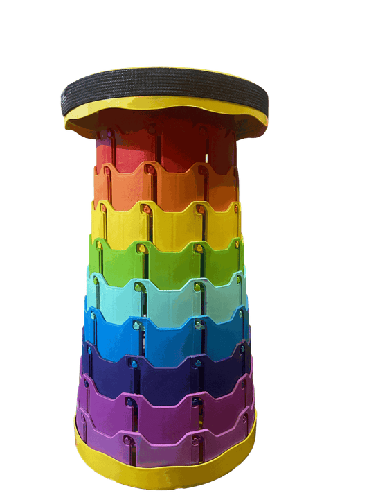 BENTIX portable telescopic stool for outdoor use, compact and lightweight with adjustable height and sturdy design.