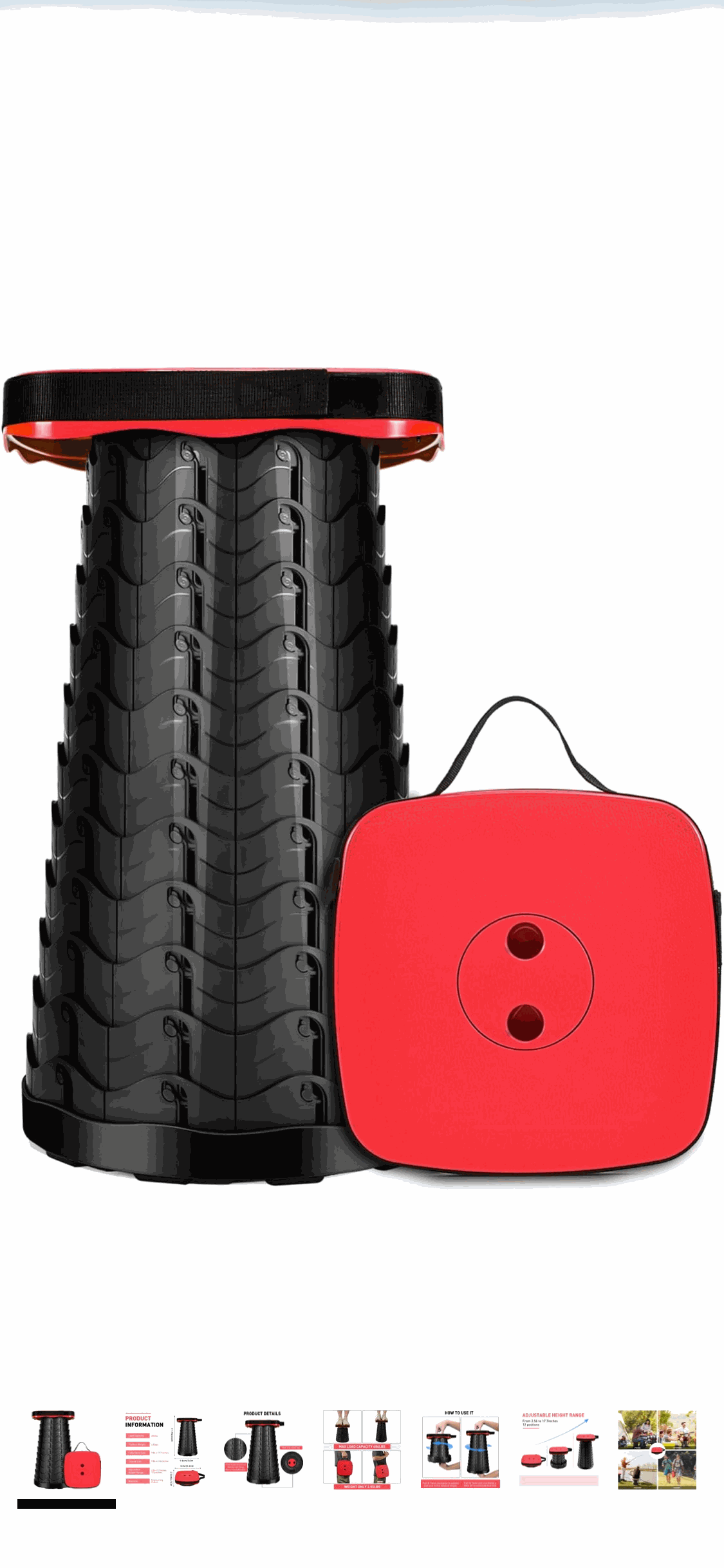 BENTIX portable telescopic folding camping stool with compact design and sturdy seat for outdoor adventures.